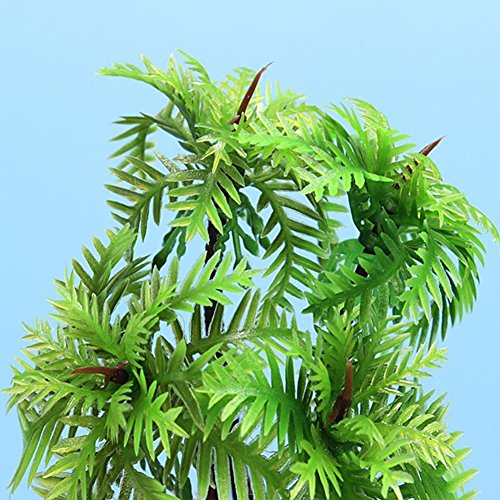Hacoly Coco Aquarium Pflanze Kunststoff Künstliche Deko Lang Blatt Pflanzen Aquarium Fish Tank Wasser Gras Pflanze Landschaft Ornament Grün künstliche Wasserpflanzen Aquariumpflanzen - Grün - Image 5