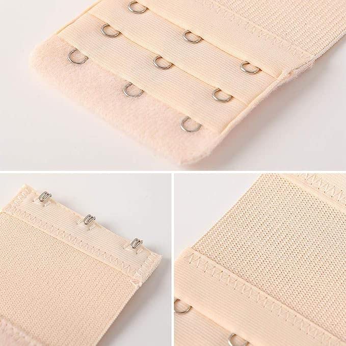 Uxcell Estensori Per Reggiseno Elastici In Cotone - Prolunga Morbida 3 File (2/3/4 Ganci) Per Maggiore Comfort - Colore Albicocca, Confezione Da 2 (Modello A 3 Ganci)