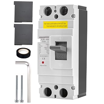 DC Breaker 300Amp,2P Battery DC Disconnect Switch with Arc Chutes,Flame Retardant Solar PV Disconnect Switch for Solar PV Systems,ESS and Battery Protection