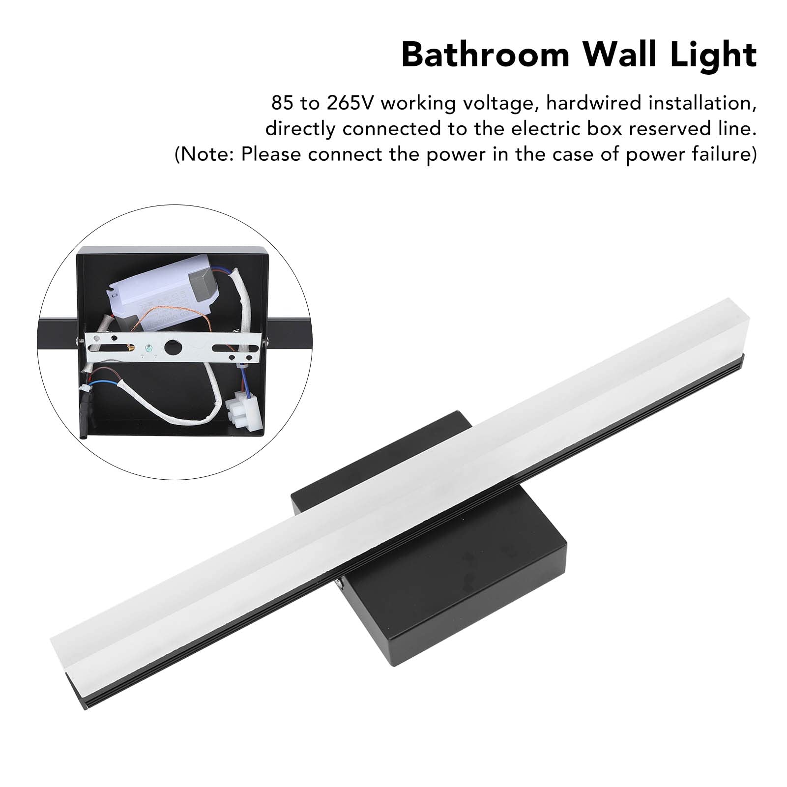 Focket Luci da Toeletta per Bagno, Lampada da Bagno a LED da 16 Pollici su Specchio 6000K Luce Bianca a Risparmio Energetico con Protezione da Cortocircuito per Armadietti a Specchio da Camera da