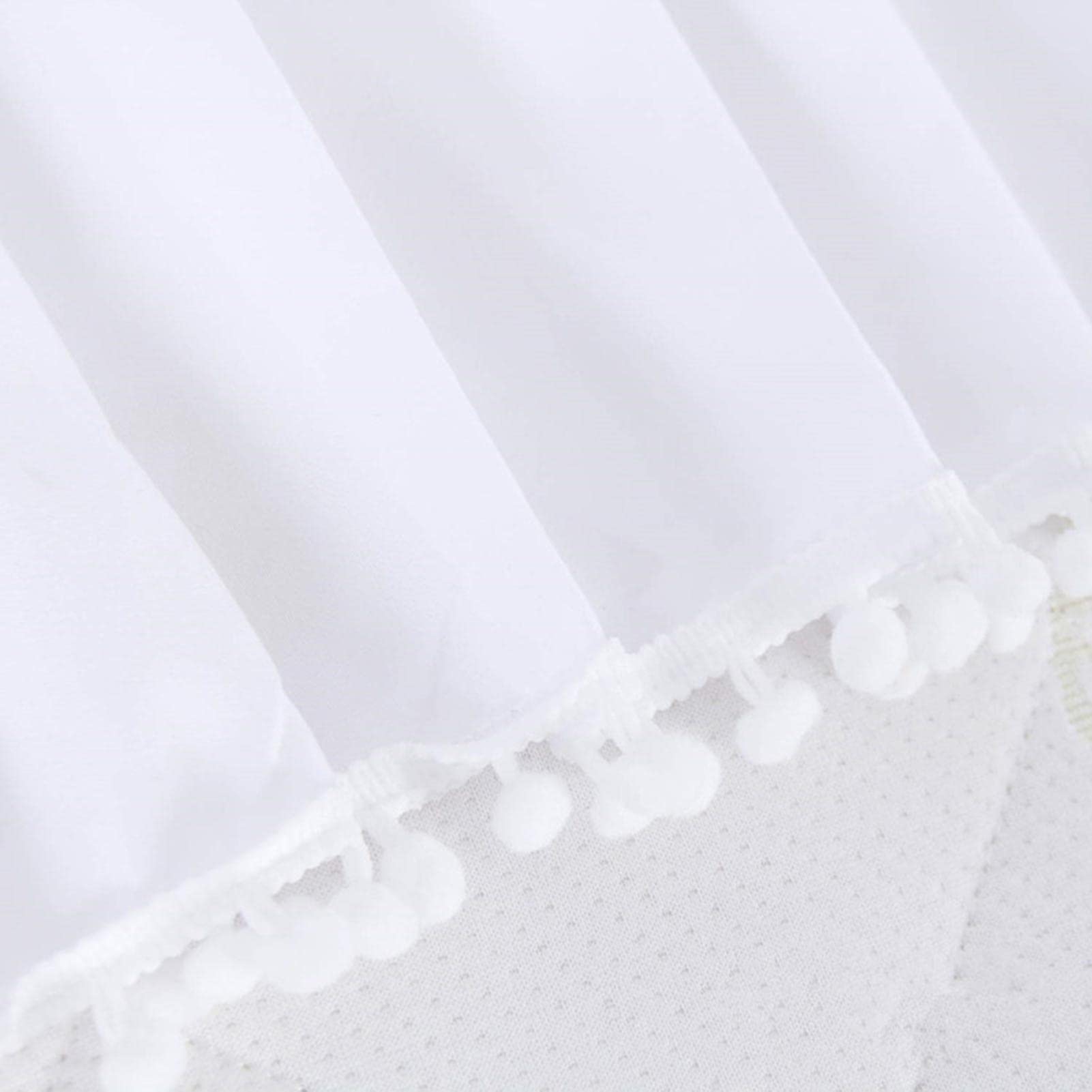 Jupe de Berceau à Volants | Volant Anti-poussière avec Garniture à Pampilles,Jupe de Berceau à Volants avec Pompons, Jupes de literie en Microfibre pour Berceau de bébé pour bébés garçons