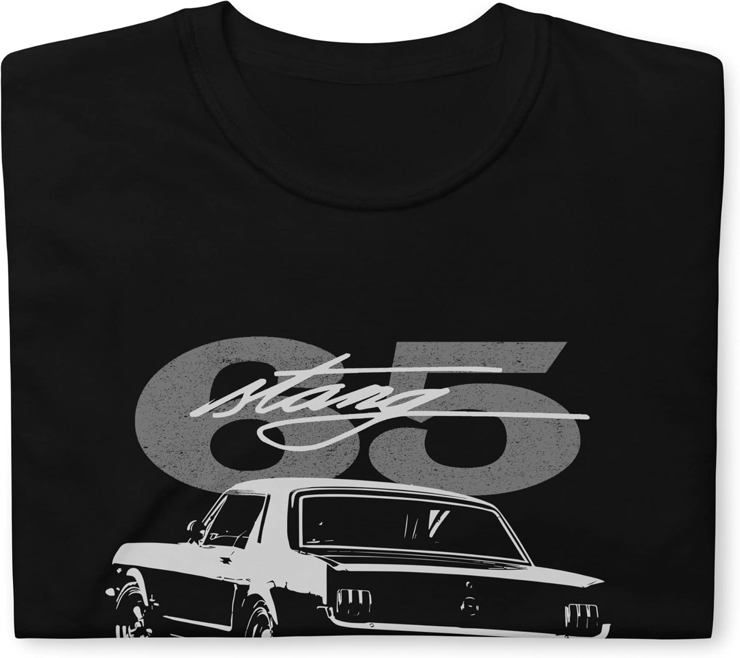 1965 Stang Classic Pony Car Club Graphic T-Shirt | Vintage Car Enthusiast Gift Black