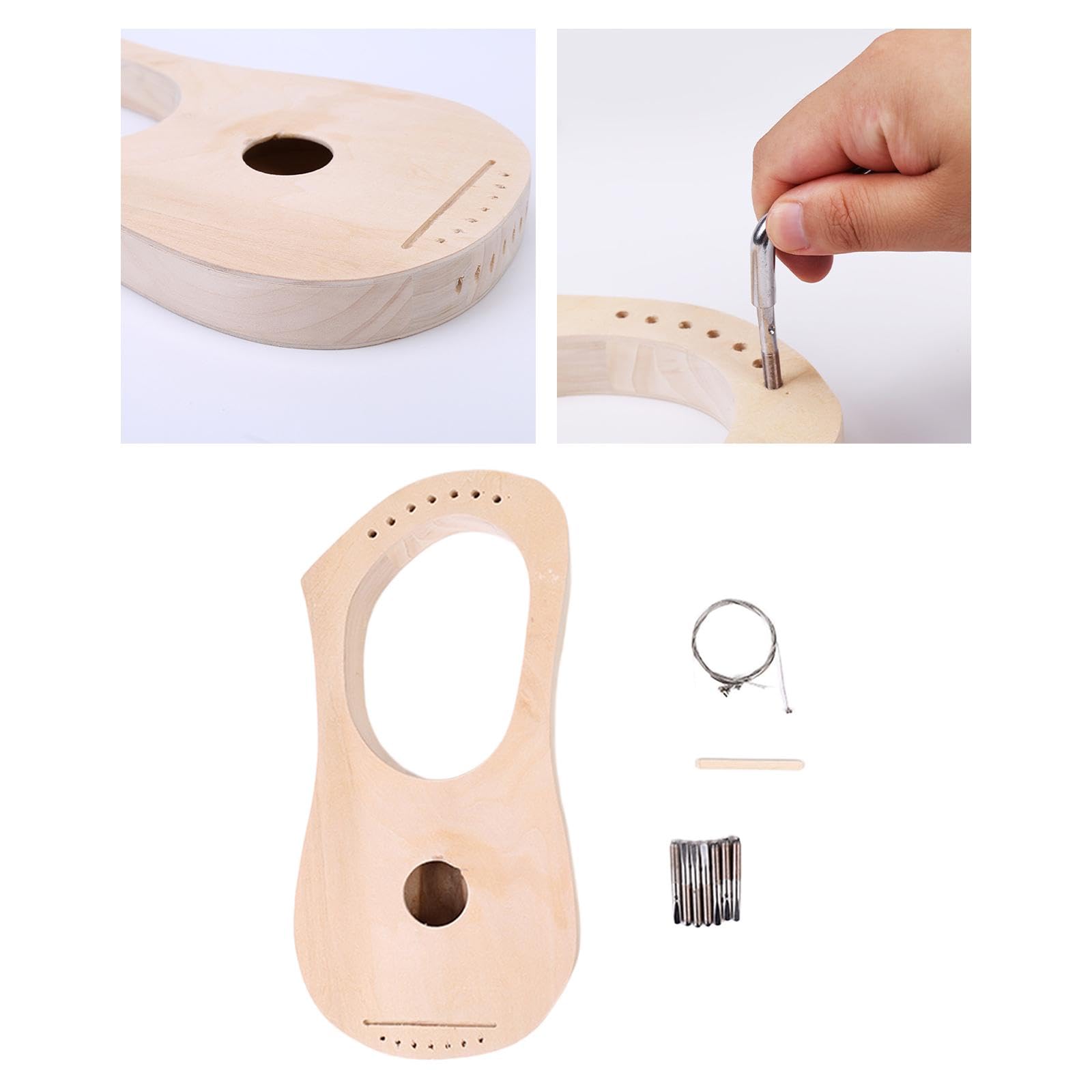 Perfeclan Lyra Harpe à 7 Cordes Métallique Portable Style Antique DIY Kit pour Débutants Enfants Cadeaux