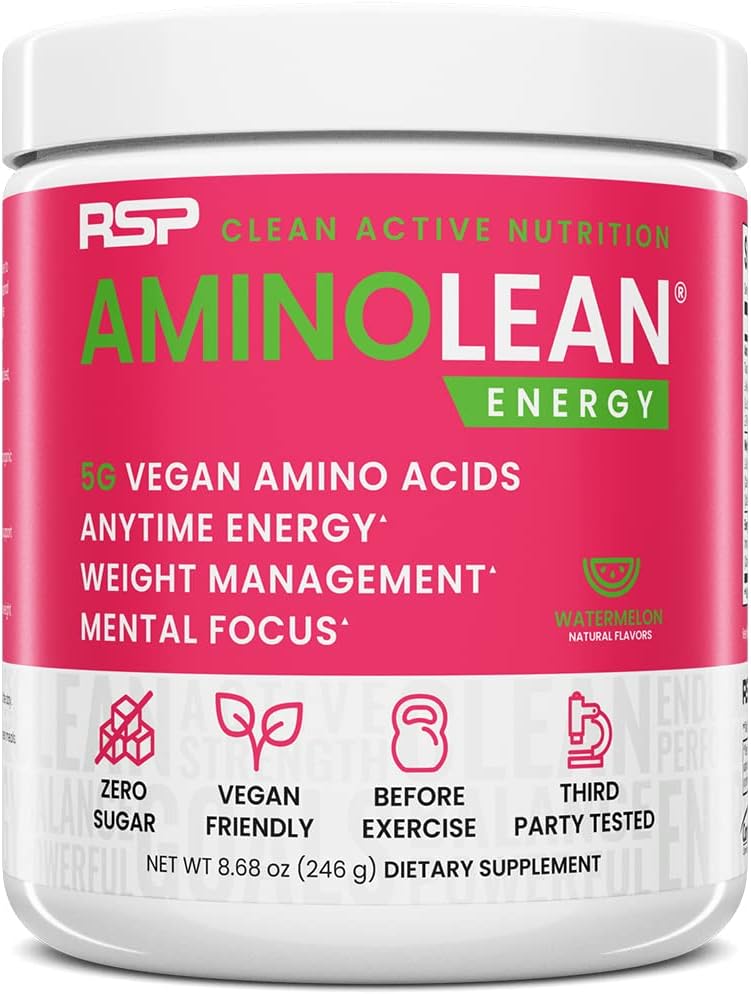 RSP Nutrition AminoLean Pre Workout Powder, Amino Energy