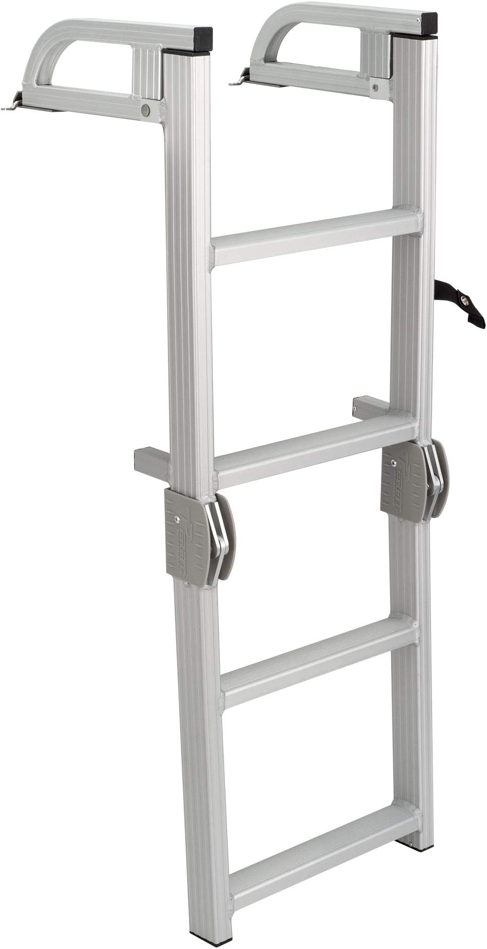 RecPro Marine Pontoon Boat 4 Step Folding Boarding Aluminum Ladder AL-C4