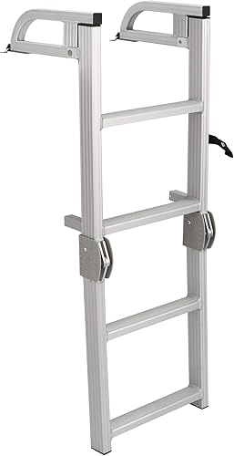 RecPro Barco pontón marino 4 paso plegable embarque escalera de aluminio AL-C4