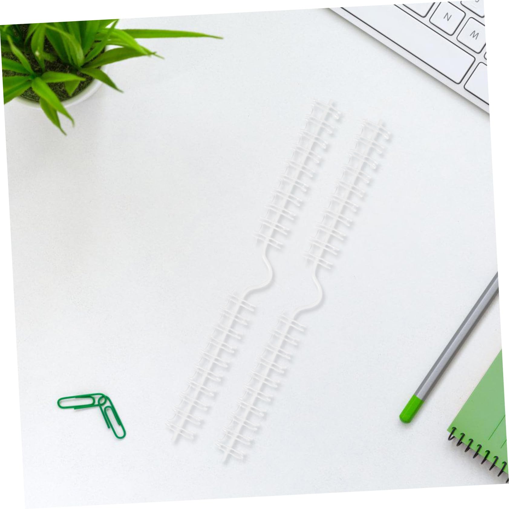 Operitacx Anneaux De Reliure Spirale Métalliques 9,5 Mm Blanc 10 Dents Kit 100 Pièces Crochets 20 Cm pour Calendrier Horizontal à Suspendre Bureau Fournitures Scolaires