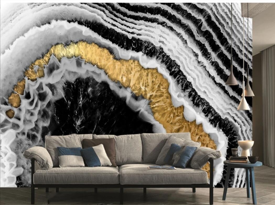 Papel Pintado 3D Vintage Patrón Chino Rayas Paisaje Tropical Modern Simple Gold Geometric Marble Stripes Juvenil Infantil Madera Azul Ladrillo Dormitorio Fotografico