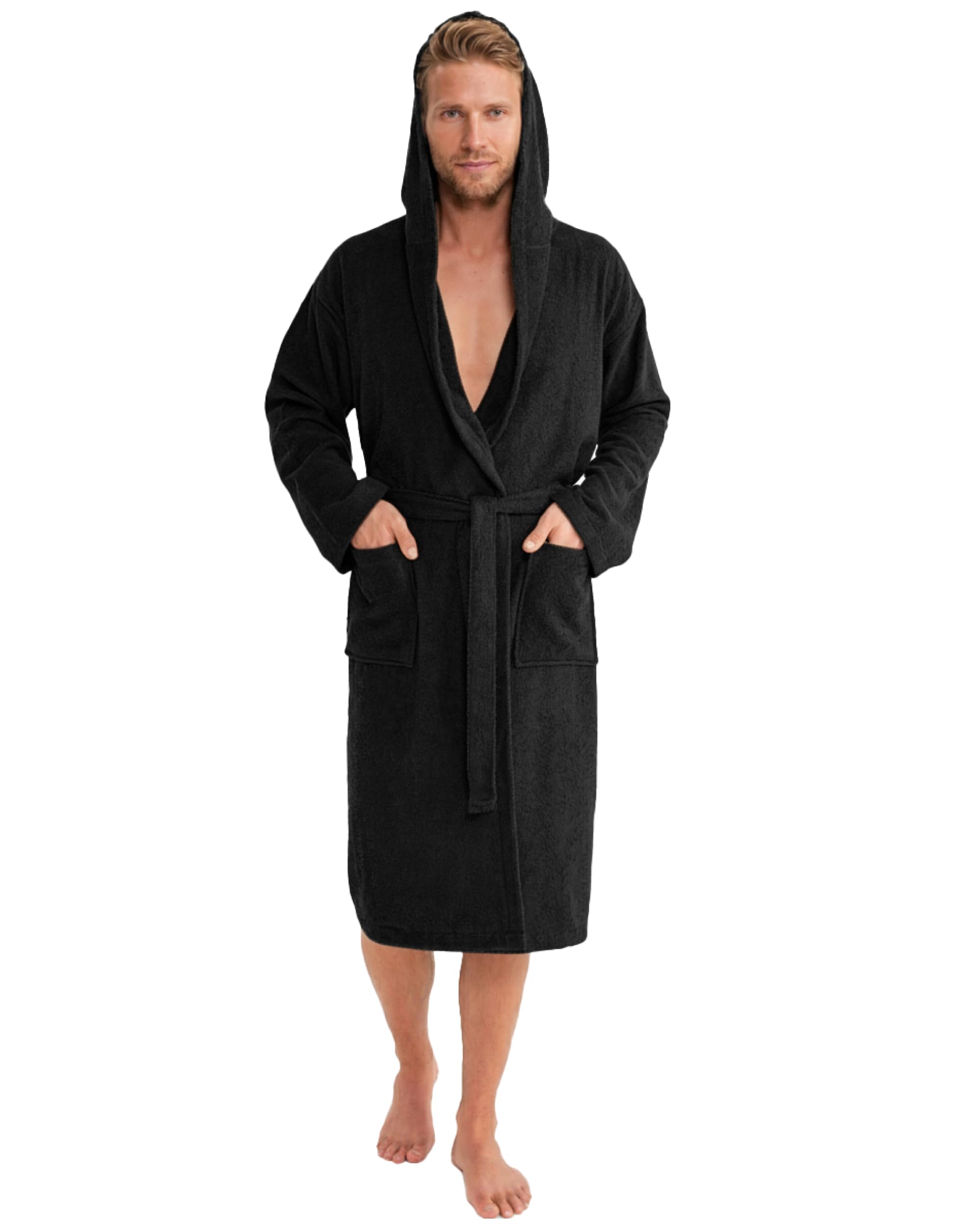 Twinzen - Bademantel Herren 100% Baumwolle Oeko-Tex