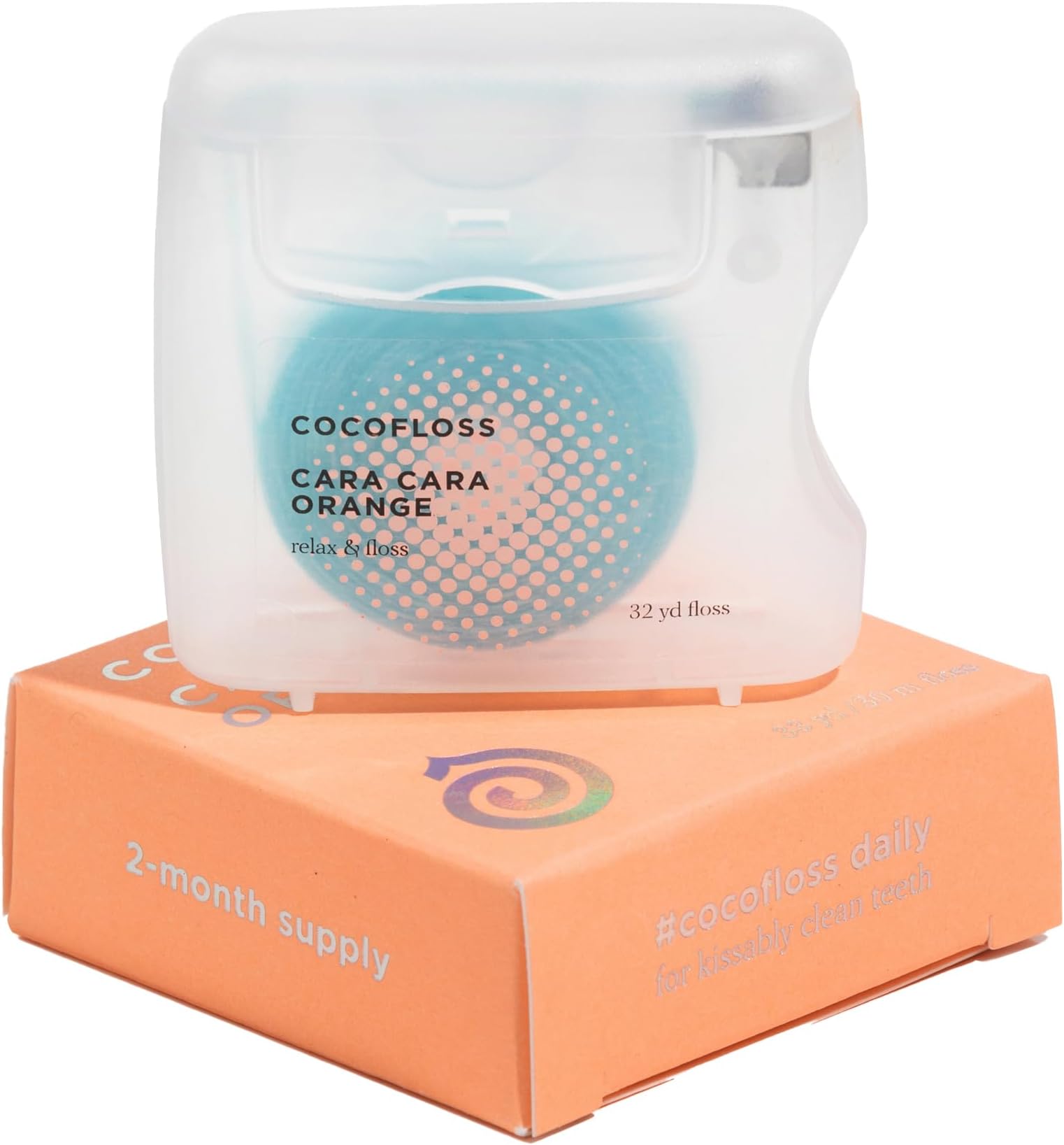 Cocofloss Expanding Woven Dental Floss by Cocolab, Waxed Tooth Floss for Daily Oral Care, Coconut Oil Infused, Vegan, for Adults and Kids, Orange Scent, 1 Pack