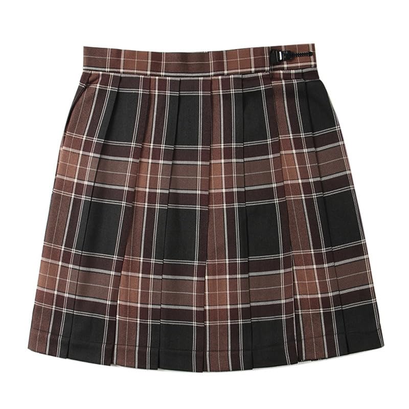 なんちゃってコスプレブラウンとチェック柄のプリーツスカートセット なんちゃってコスプレブラウンとチェック柄のプリーツスカートセット