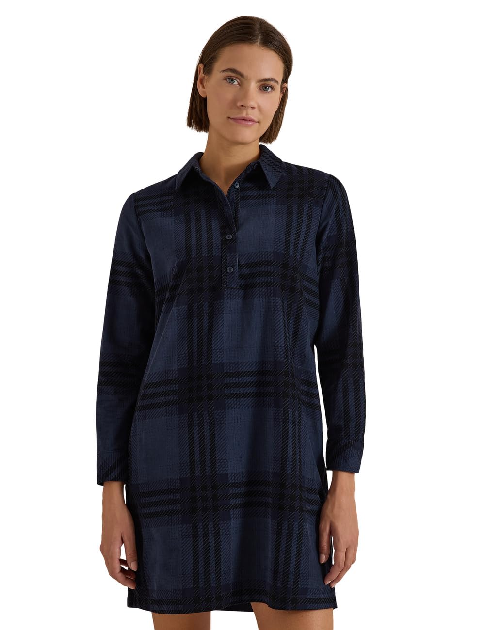 Cecil Damen 1409618 Knielanges Cordkleid mit Karomuster (1er Pack)