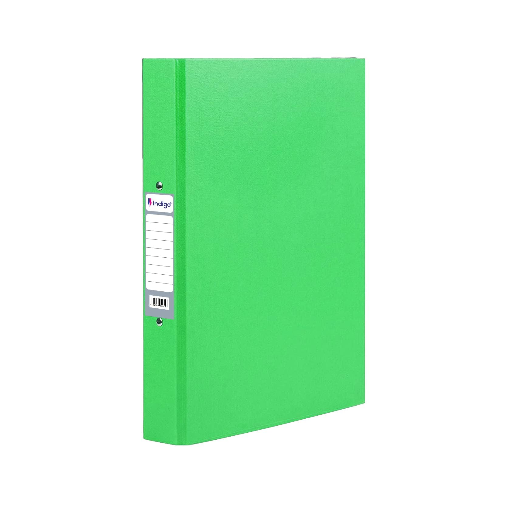 Indigo® A4 2-Ring Binder – Green, 25 mm Spine, Pack of 5 | Premium Classic File Folders