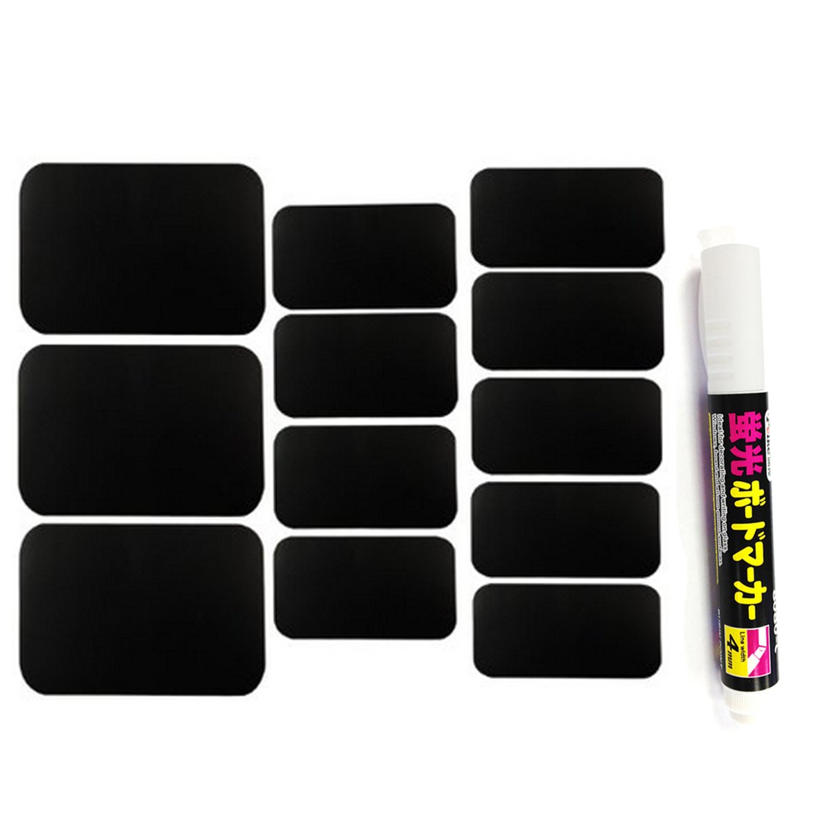 Wrapables Rechteck Tafel Etiketten mit Kreide-Stift, Set von 32