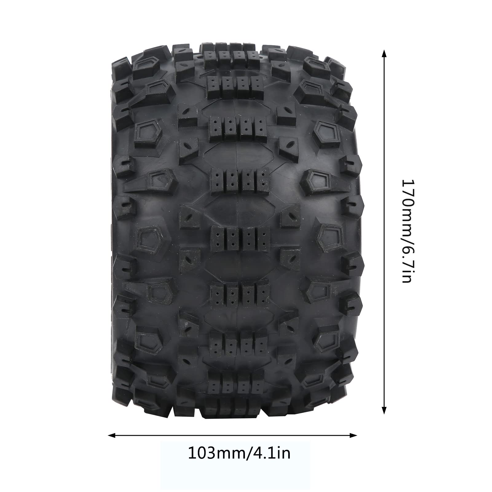1/8 RC Car Wheels Opony, RC Car Opony Łatwe i wygodne Solidne i praktyczne RC Gumowe opony do opon samochodowych do ZD Racing 1/8 Remote Control Car