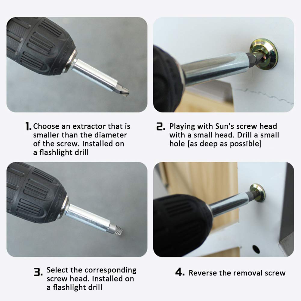 Yomiyuyr Screw Extractor Set, Damaged Screw Remover, 22Pcs, Manual Tool Kit, for Extracting Broken and Damaged Screws