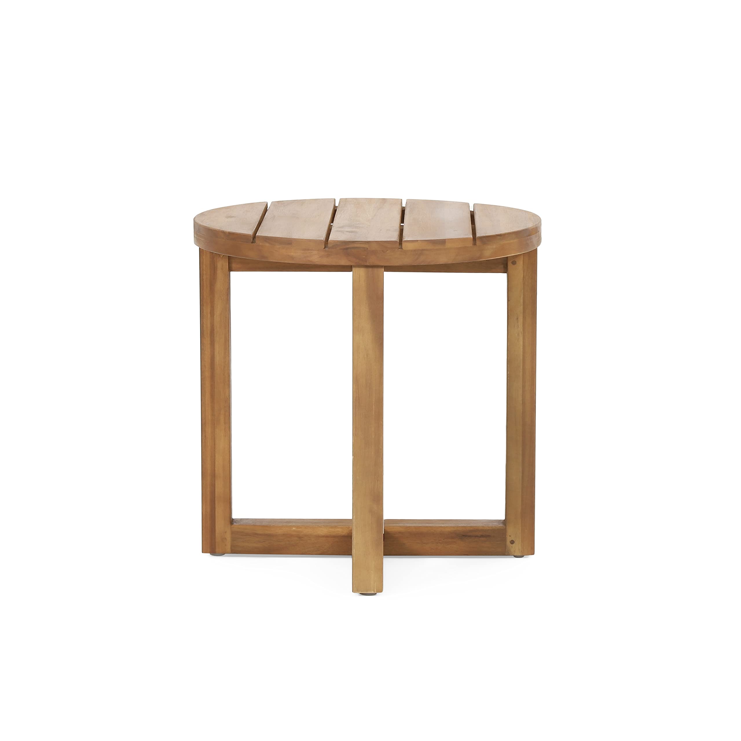 Christopher Knight Home Hamel Outdoor Circular Side Table - Acacia Wood - Teak