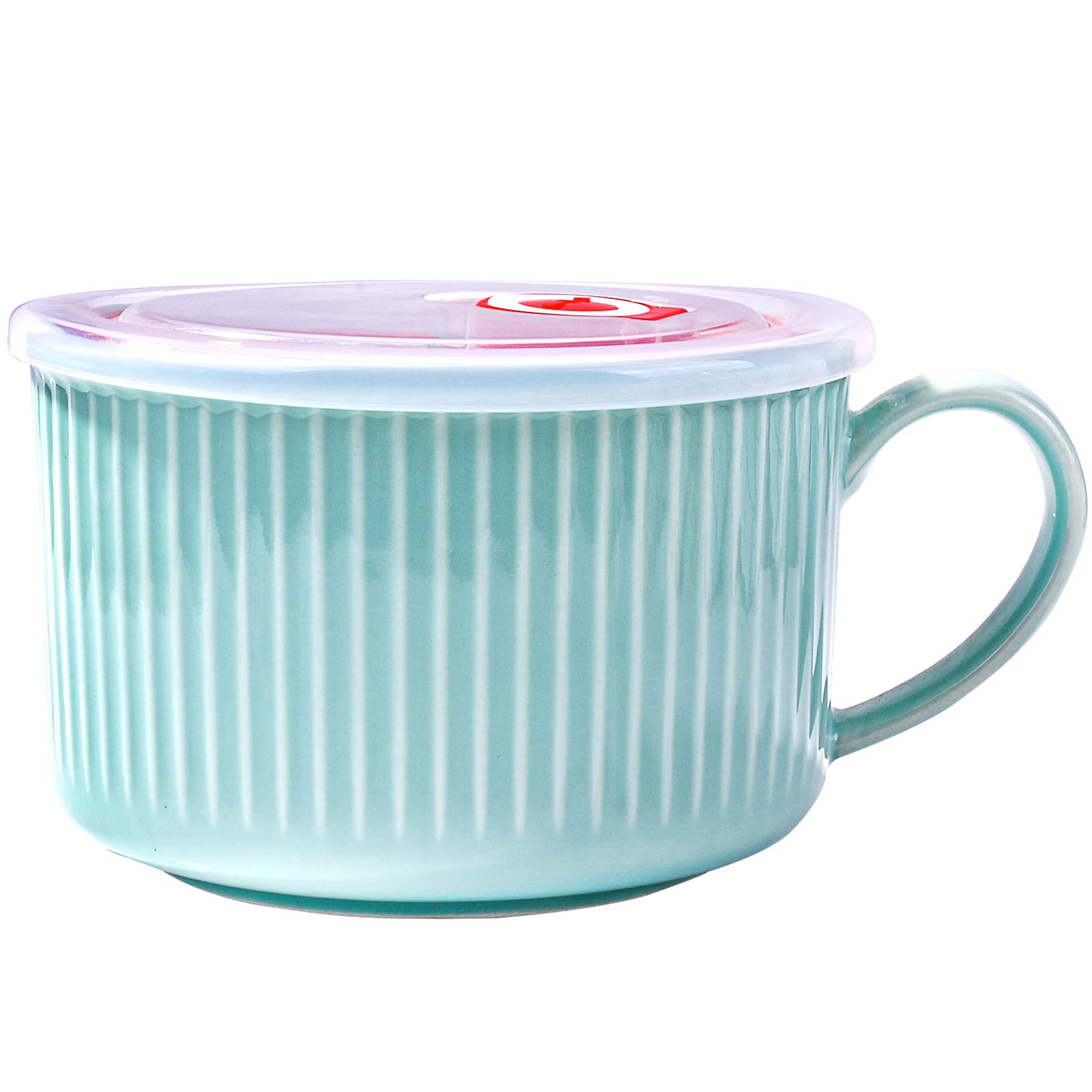 Microwavable Ceramic Noodle Bowl With Lid - 3.5 Cup Capacity, Butterfly Flowers Design, Oven/Dishwasher Safe - View #7
