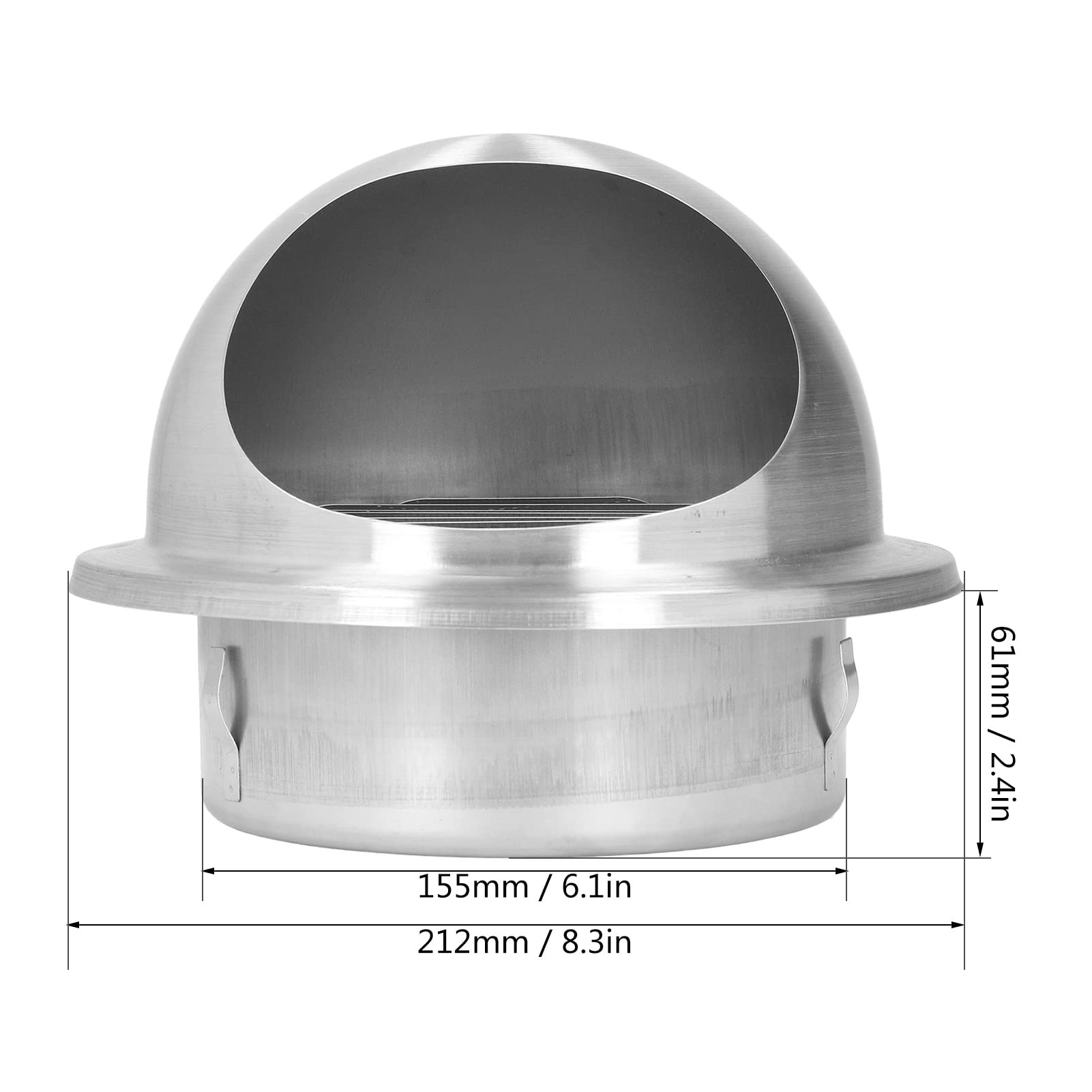 Extracteur d'air, Extracteur Externe 160, Sortie De Ventilation d'air Ronde Réutilisable en Acier Inoxydable, pour Climatiseurs, bouches d'aération de Cuisine, bouches d'aération murales