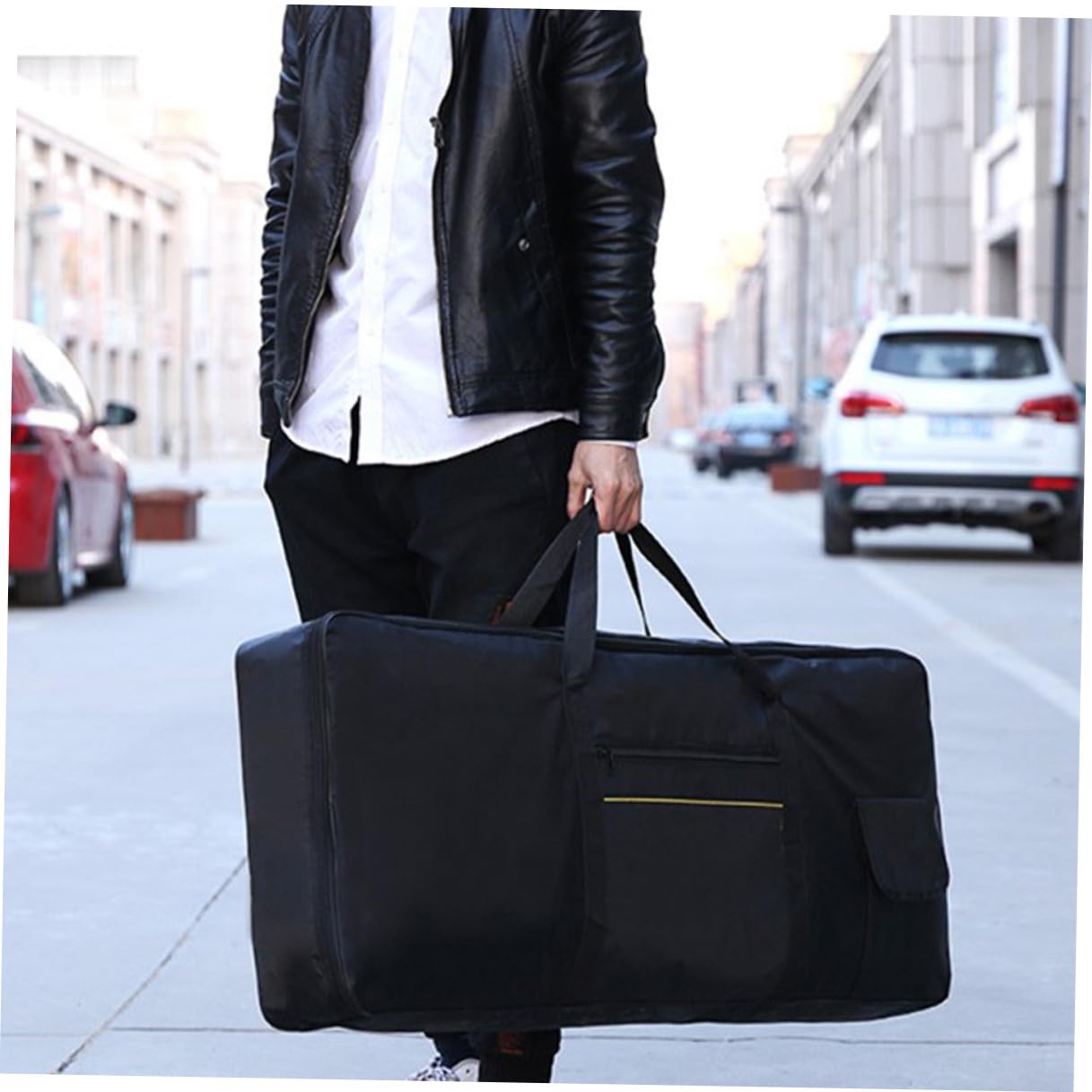 Didiseaon Borsa Regolabile per Tasti e Elettronica Custodia 61 Tastiera Oxford Confortevole Nero Tracolla Design alla Moda per Trasporto