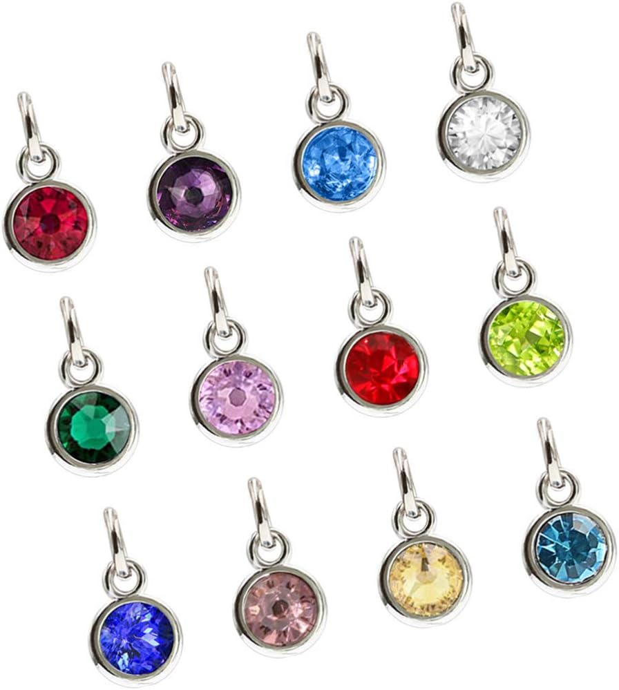 SUPVOX 24pcs Birthstone Charms Stainless Steel Crystal Birthstone Pendants for DIY Jewelry Making Finding (Random Color) - Image 3