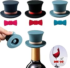 Funny Wine Stopper Silicone Wine Caps Set, Reusable Wine Corks for Wine and Beverage Bottles Sealers, Magic Wine Preserver Gift for Wine Lovers by Yougoals (Assorted Colors) (3PK-BlackGreenBlue)