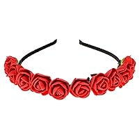 Vista 9 de Corona floral BOHO - Diadema para el cabello (rojo, amarillo, azul)