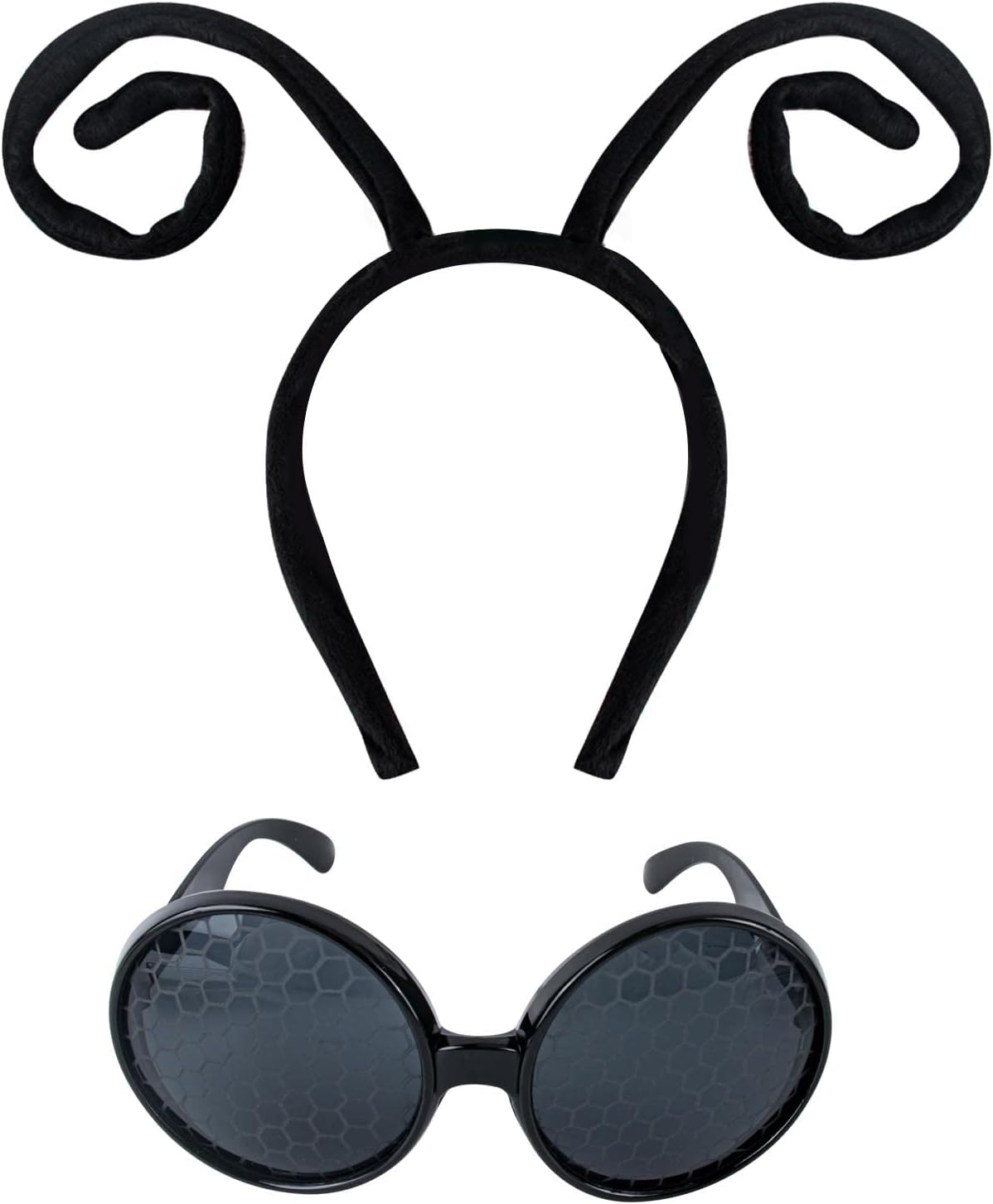 2 Pack Butterfly Antenna Headband and Black Eyeglasses Bug Antenna Headband Butterfly Costume Accessories Cosplay Party Accessories