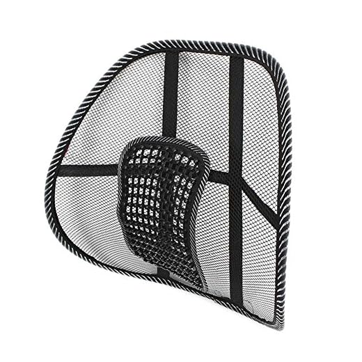 Palucart Supporto Lombare Schienale ergonomico Cuscino Pad Supporto con Fascette Regolabili per Sedile dell'auto e Poltrona da Ufficio Colore Nero Basta dolori alla Schiena Traspirante ergonomico