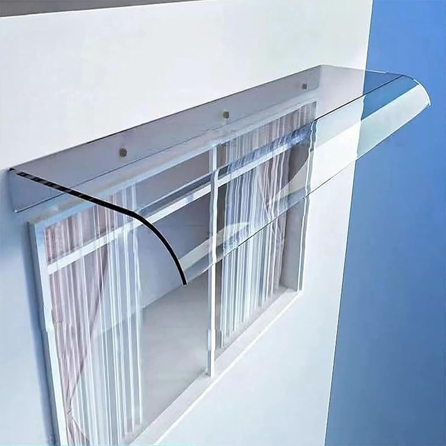 Jfutd Clear Window Awning 50Cm 60Cm 70Cm 80Cm 90Cm 120Cm Door Canopy Polycarbonate Cover Patio Exterior Awnings Anti-Uv Rain Snow Protection(40X80cm/16 X31)
