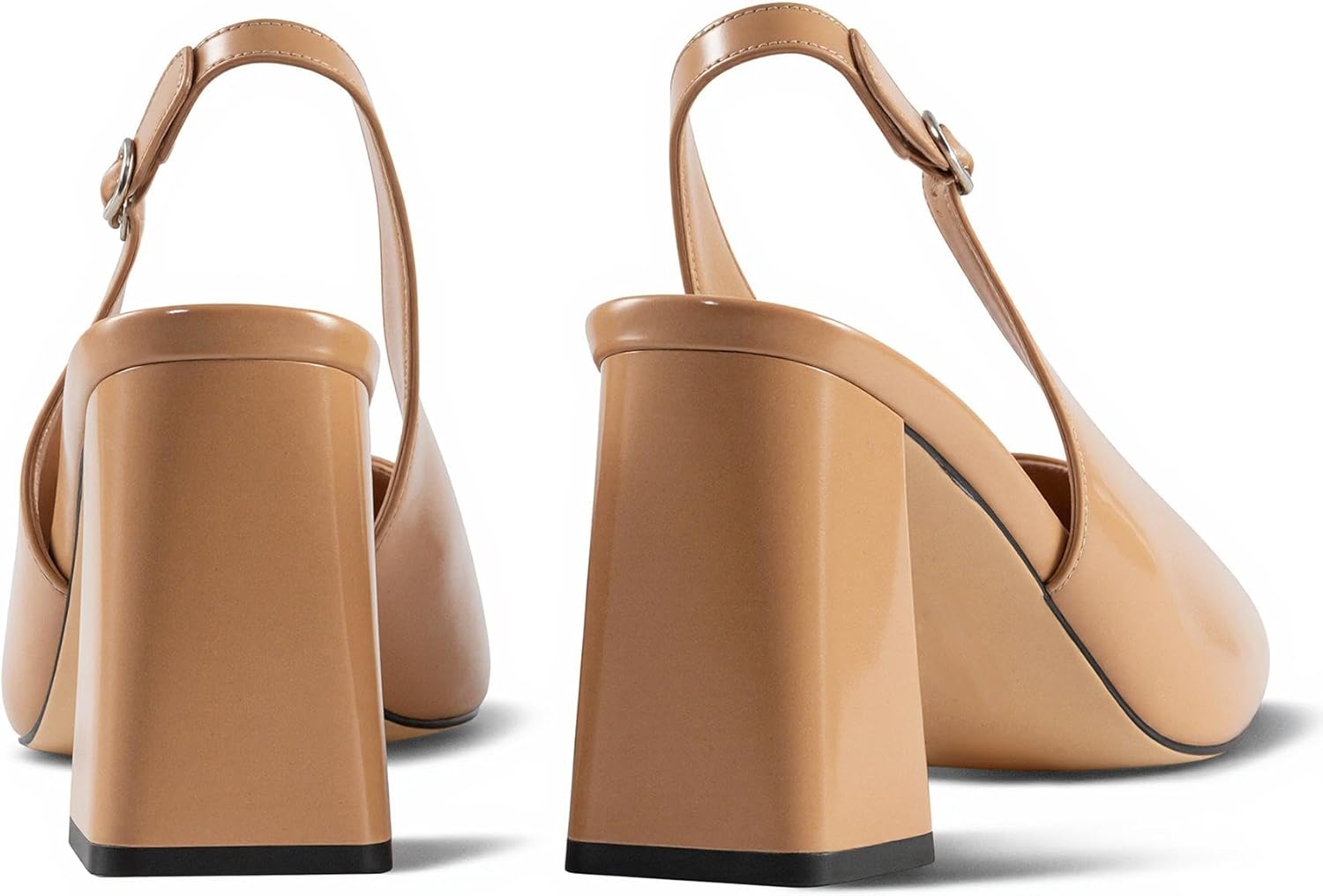 heelchic Chunky Heels for Women Pumps Closed Toe Slingback Block Heels Slip on Wedding Dressy Comfortable Shoes - Image 5