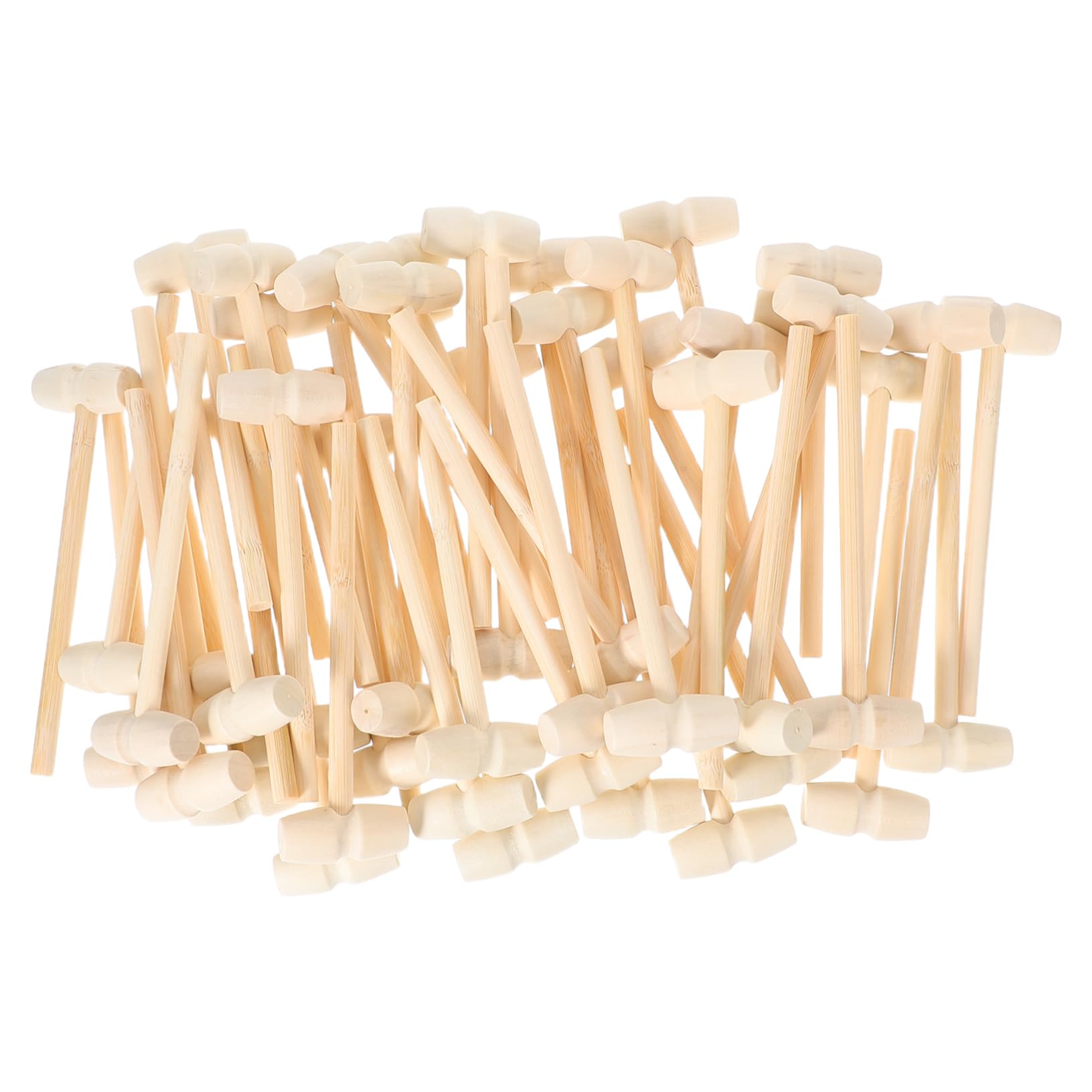 SOLUSTRE Educational Kids Hammer Set 50pcs Mini Wood Hammers Safe Pounding Toy for Toddlers