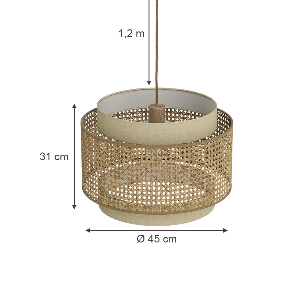 Vicco Lámpara de techo Morten, Crema, 45 x 31 cm | apto para bombillas E27, fácil montaje en techo