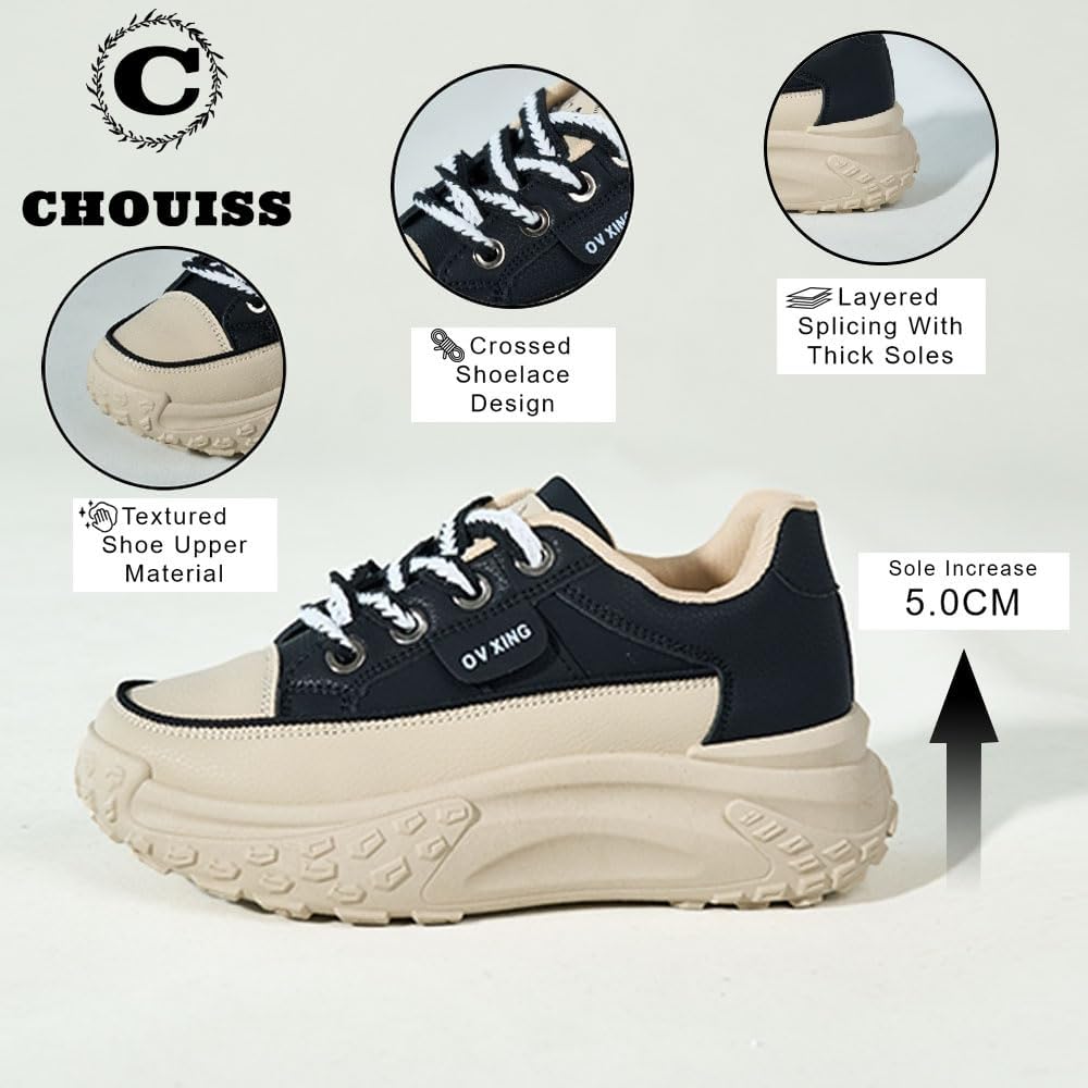 Sneakers for Women,Lace Up Thick Soled Non Slip Sports Shoes, Breathable, Stylish,Running,Shopping - Image 3