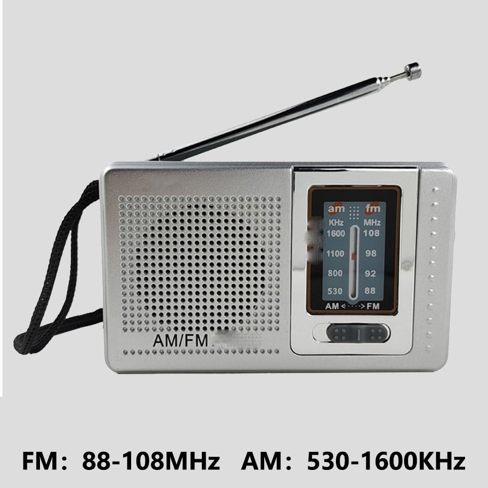 Portable Mini Radio Band AM FM Pocket Pointer Antenna Jack Built-in Speaker