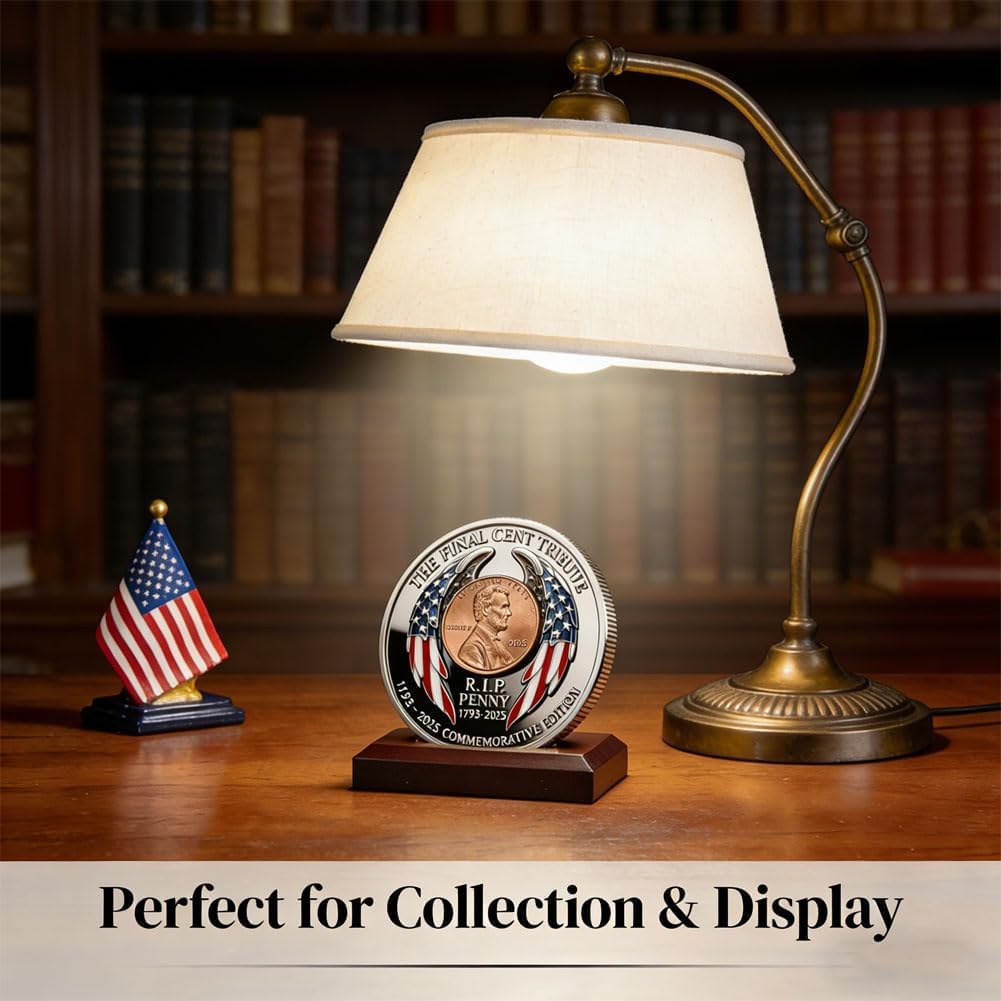 2025 New Final Cent Tribute Coin, Last Penny Coin, Last Minted Commemorative Penny, Symbolic Final Penny Keepsake, Uncirculated Pennies Challenge Coins 3D Engraved (12 Pc)