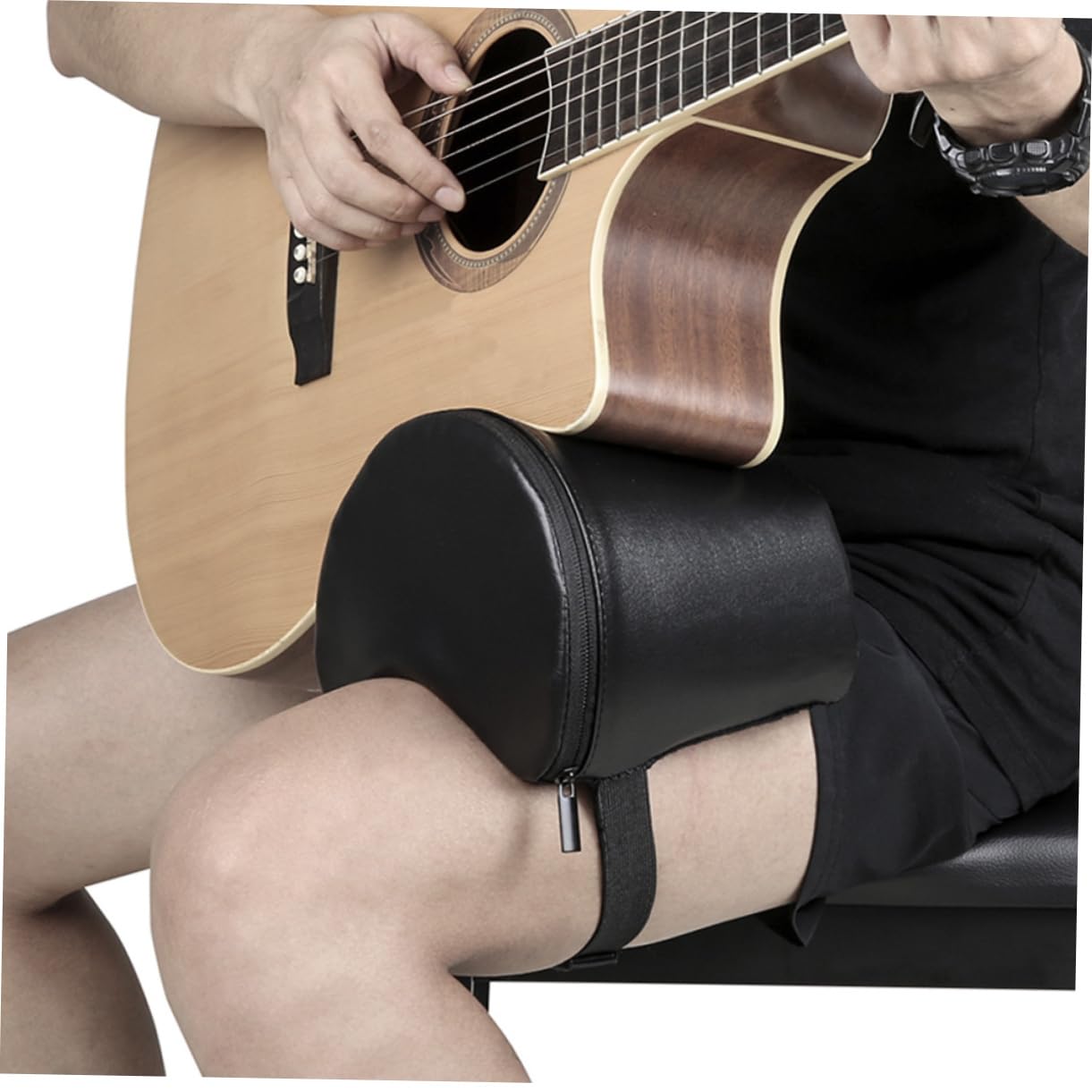 Cuscino Densità ad Facile Alta Spugna Pelle e Artificiale Imbottito Supporto da Trasportare e Design Semplice per Chitarra Classica Basso per Musicisti e Principianti