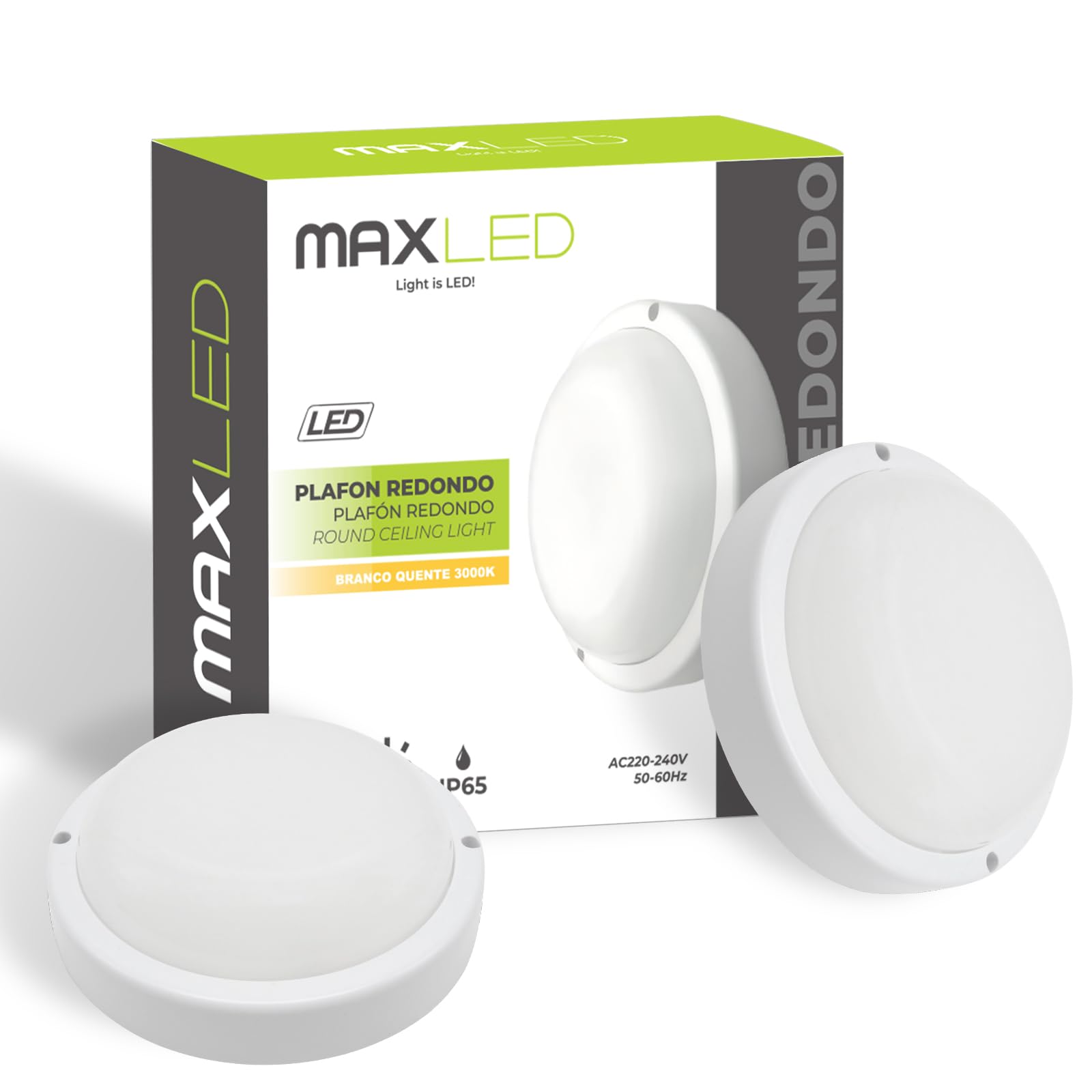 Maxled Light is Led! 2Pack 8W Bulkhead Lights Outdoor 720LM Round LED Outside Wall Lights Warm White 3000K Ip65 Wall Mount Outdoor Wall Light for Bathroom Hallway Office Corridor Utility Garden Patio