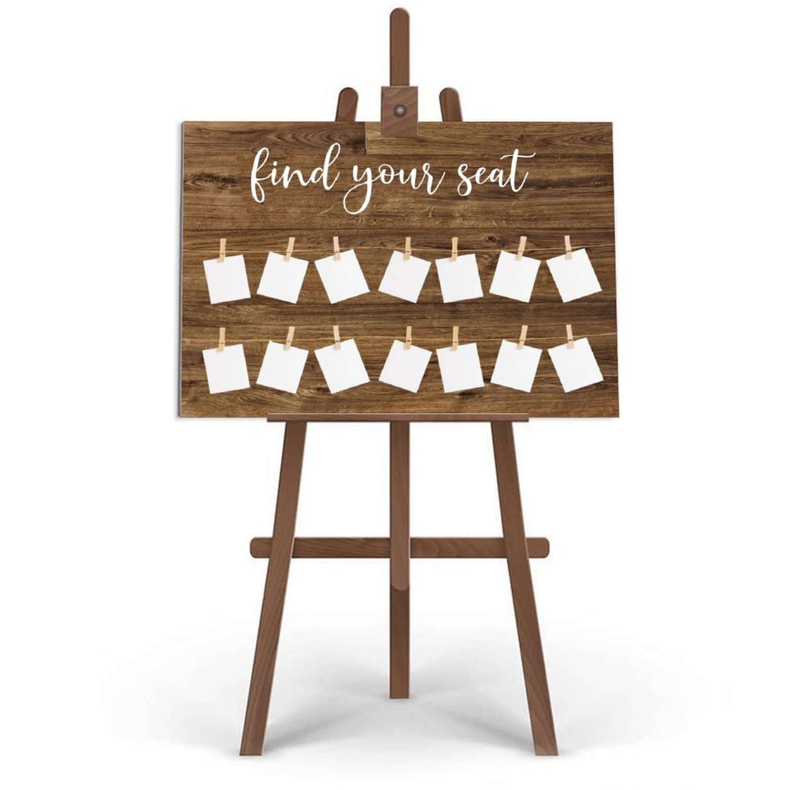 Hochzeitsschild mit der Aufschrift "Find Your Seat", rustikales Hochzeitsschild, Holzschild, Sitztabelle, Hochzeitsdekoration, 50,8 x 76,2 cm