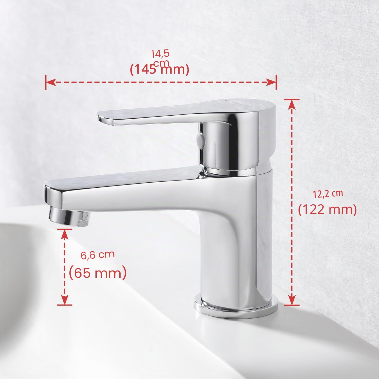 Ibergrif Rubinetto Monocomando per Lavabo da Bagno, Design Compatto e Moderno, Miscelatore a Risparmio Idrico in Ottone Cromato, Facile Installazione, Modello M11057