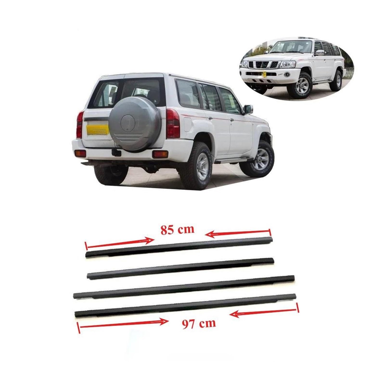 Sigillante in Guarnizione in gomma protettiva per finestrino e porta per Nissan per Patrol Y61 1995-2005 Paraspigoli