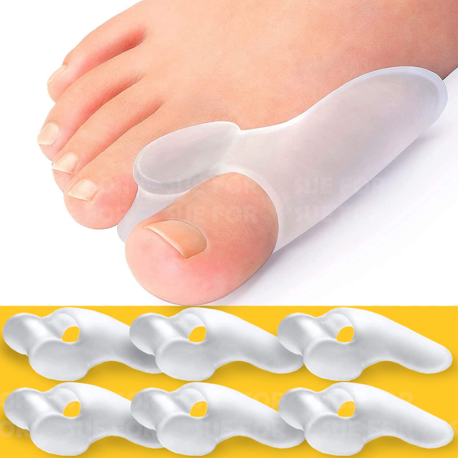 3 PAIR (6 PSC) Bunion Cushion Protector Silicone Toe Separator Hallux Valgus Bunion Treatment Orthopedic Brace Pair (White) (set of 6 (3 pair)) (B0BJB1SLCP) Amazon Price History, Amazon Price Tracker