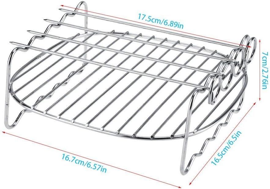 رف شواء بديل من الستانلس ستيل بطبقة مزدوجة من اسياخ الخبز غير ... - view 1