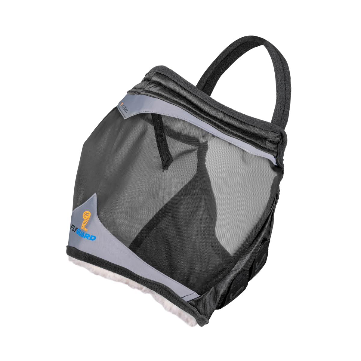 Shires FlyGuard Pro - Máscara de malla fina sin orejas, tamaño completo, poliéster ligero, protección contra moscas e insectos, malla fina transpirable para participación, pastoreo y uso estable