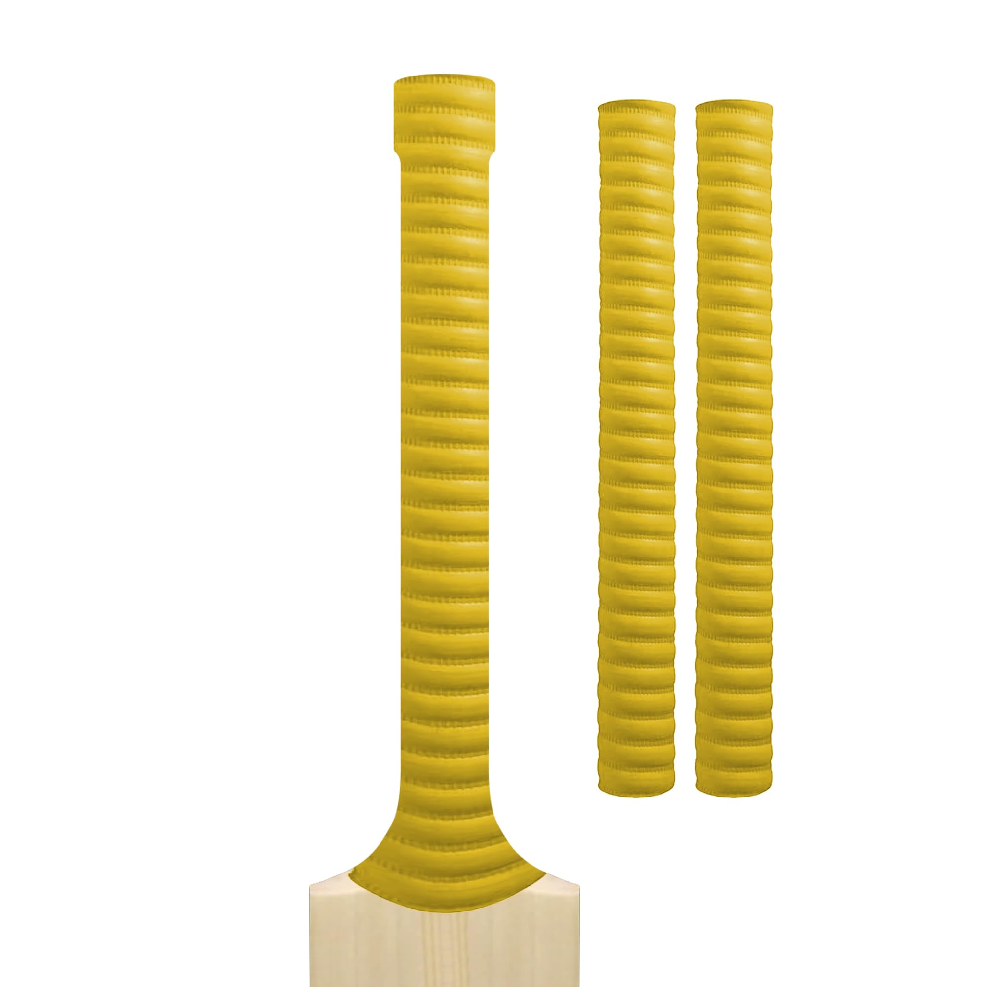 Cricket Bat Grips โ Premium Rubber Cricket Bat Grip Tape for Maximum Hold & Shock Absorption | 4 Styles | Multi-Color | Pack of 2| Durable Bat Grips Cricket (2, Yellow, Coil) โ image 1