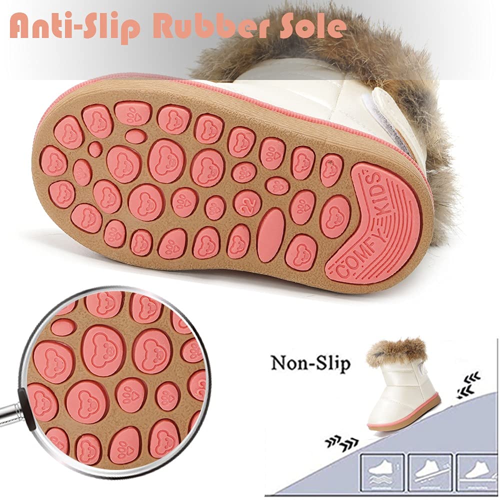 Gaatpot Stivali per Bambine e Ragazze Stivaletti da Neve Scarpe con Invernali Stivale con Imbottitura Calda Impermeabili PU Unisex – Bambini