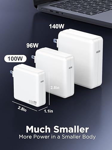 Miniatura 4 de Cargador de 100 W para MacBook Pro 14 16 pulgadas MacBook Air 13 15 pulgadas 2025 2024 2023 2022 2021 M4 M3 M2 M1, adaptador de corriente GaN de 100