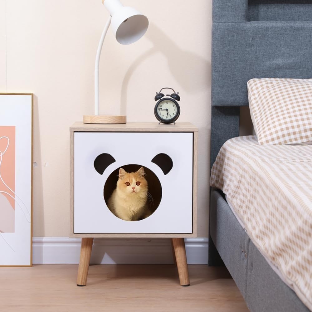 犬小屋 猫ハウス 木製 ペットハウス トイレカバー 隠す収納 室内用 扉付 Amazon | 猫トイレ 隠す 収納カバー ペットハウス 小型犬 猫 レスト