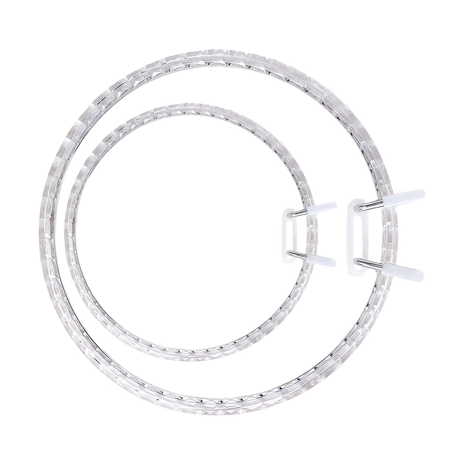 of 2 Sturdy Acrylic Embroidery Hoops with Edges for Sewing and Crafting Projects Acrylic Embroidery Frames