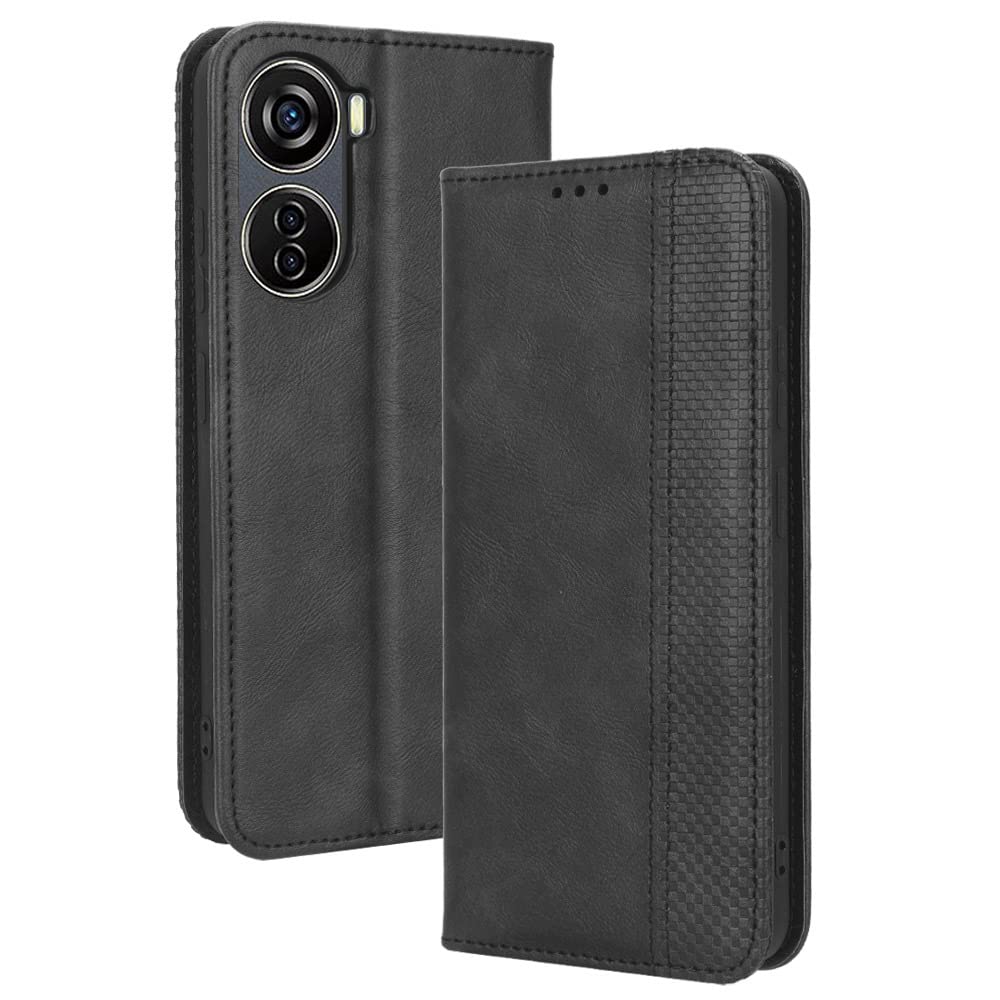 EasyShow Custodia A Portafoglio Per ZTE Blade V40 Design - Pelle PU, Fessure Porta Carte, Funzione Stand, Nero